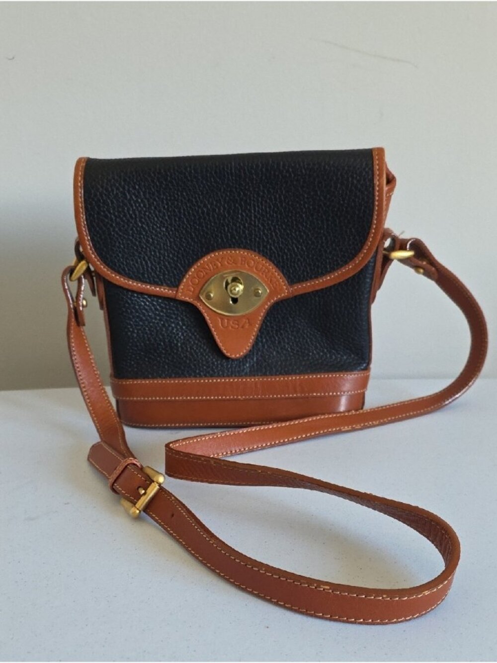 DOONEY & BOURKE |All Weather Leather Cavalry Spectator crossbody bag Black Brown